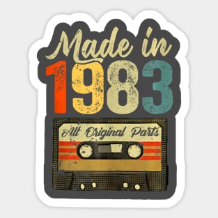 40Th Birthday Gift Vintage Made In 1983 Cassette 40 Year Old Sticker